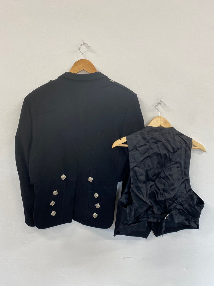 Classic Traditional Prince Charlie Kilt Jacket & Waistcoat Ex Hire UK 38S #114 MD001