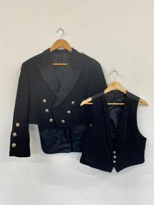 Classic Traditional Prince Charlie Kilt Jacket & Waistcoat Ex Hire UK 38S #114 MD001