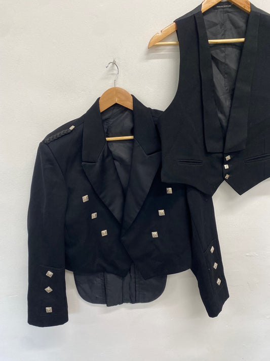 Classic traditional kilt jacket & waistcoat Prince Charlie Scottish UK 44 regular #105 MD001