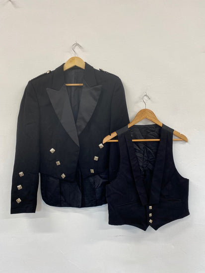 Classic Traditional Prince Charlie Kilt Jacket & Waistcoat Ex Hire UK 38L #112 MD001