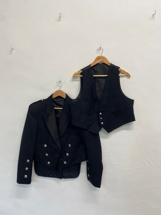Classic Lochcarron traditional kilt jacket & waistcoat Prince Charlie UK 42 short #107 MD001