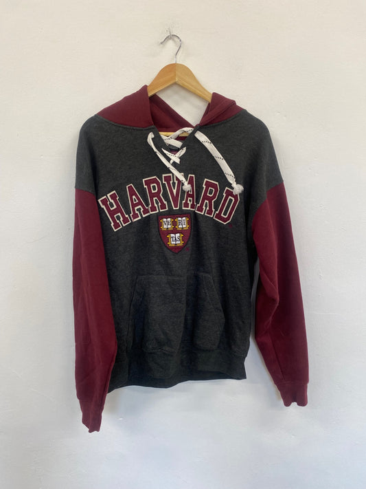 Fabulous Harvard duo colour Hoodie UK M Dark grey& maroon preppy AO001