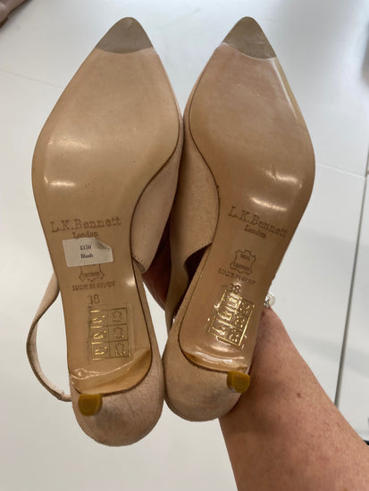 Fabulous Lk Bennett Occasion slingback Kitten heels UK5 Blush nude new AO001