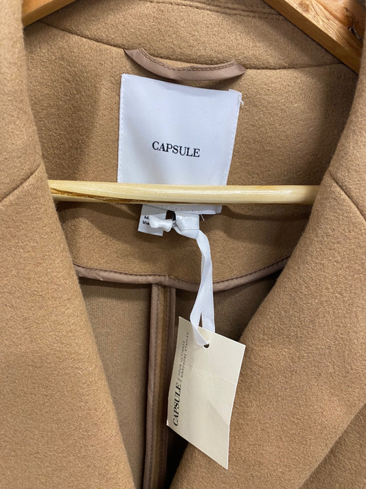 Fabulous longline city Capsule Coat Uk 10 Camel AO001