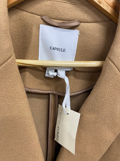 Fabulous longline city Capsule Coat Uk 10 Camel AO001