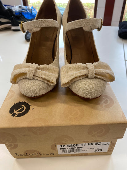 Fabulous Red or Dead Heels UK4 Ivory Lindy Hop New AO001