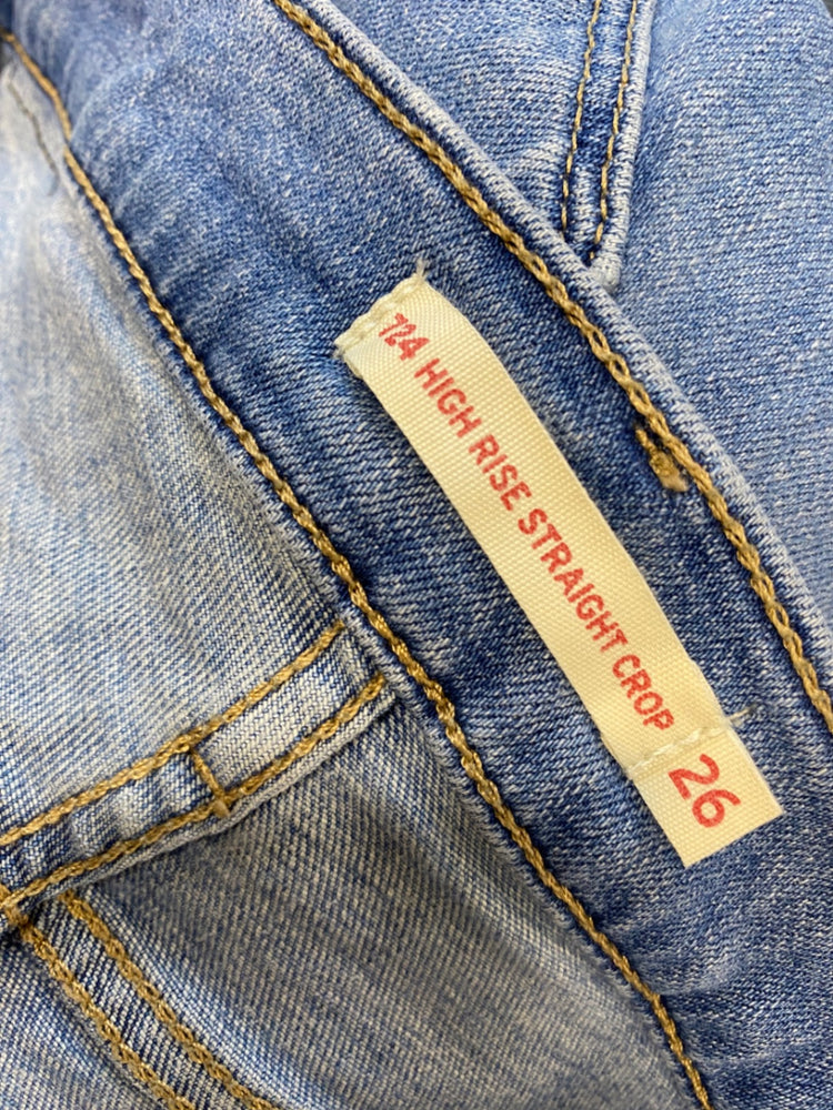 Fabulous Levis 724 high rise straight crop Jeans W26" Blue AO001