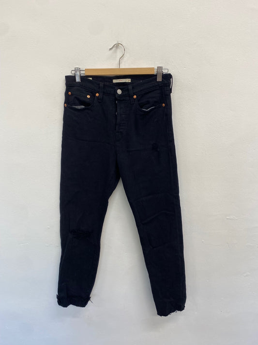Fabulous Levis wedgie Jeans W 27 L 27.5 Black distressed AO001