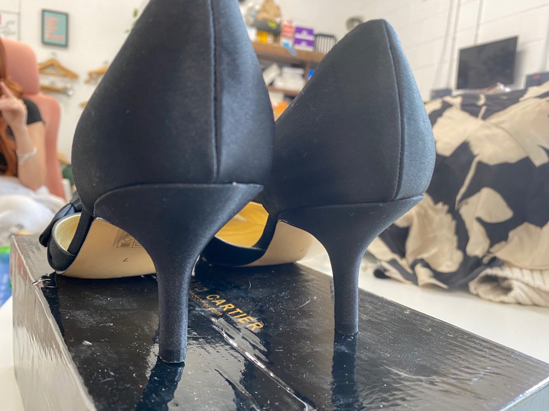 Fabulous Roland Cartier black occasion Kitten heels UK5 Black AO001