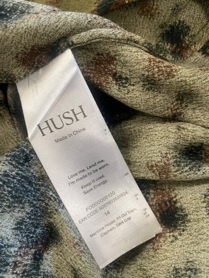 Fabulous Hush Midaxi Dress Uk14 Olive Green Animal print AS001