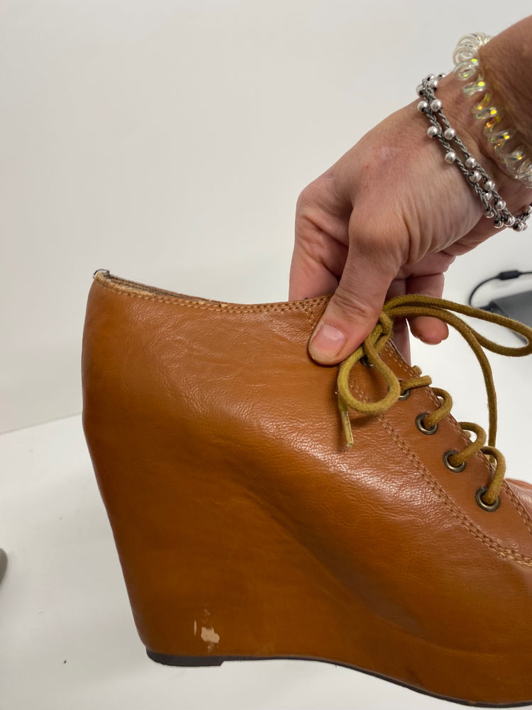 Fabulous Jeffrey Campbell Havana Last clog wedge  Boots UK6 Tan Brown JC002