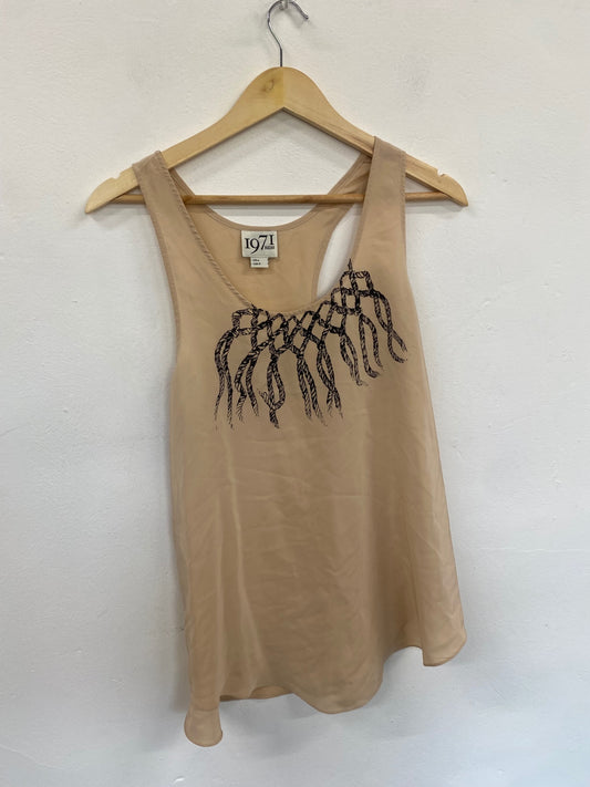 Fabulous Reiss 1971 Tank Top UK12 Beige GM143