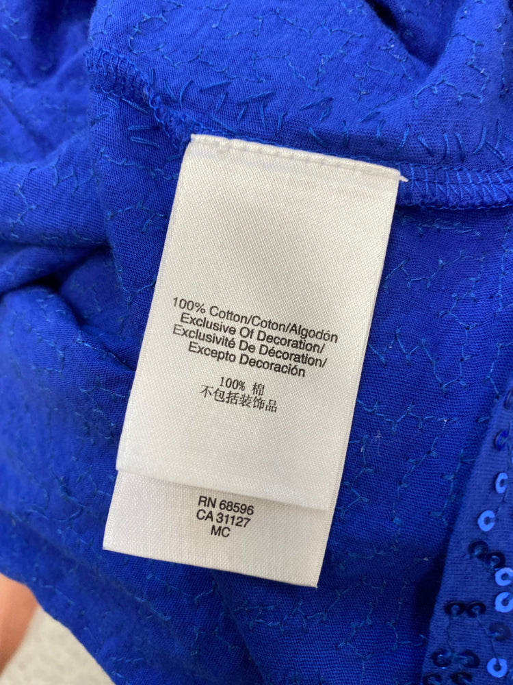 Fabulous DKNY T-Shirt Uk 10 Blue sequin GM143