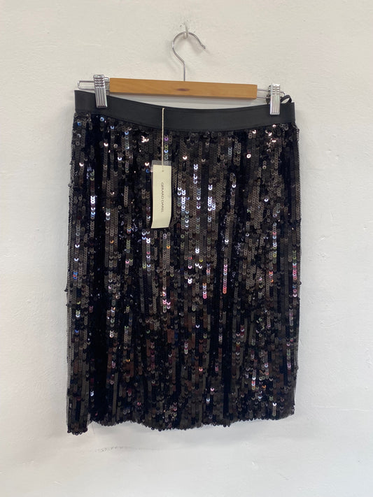 Fabulous Gerard Darel Sequin Skirt UK10 Black New GM143