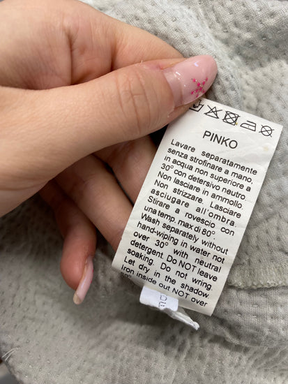 Fabulous PINKO Tank Top Uk 10 Silver sequin y2k GM143