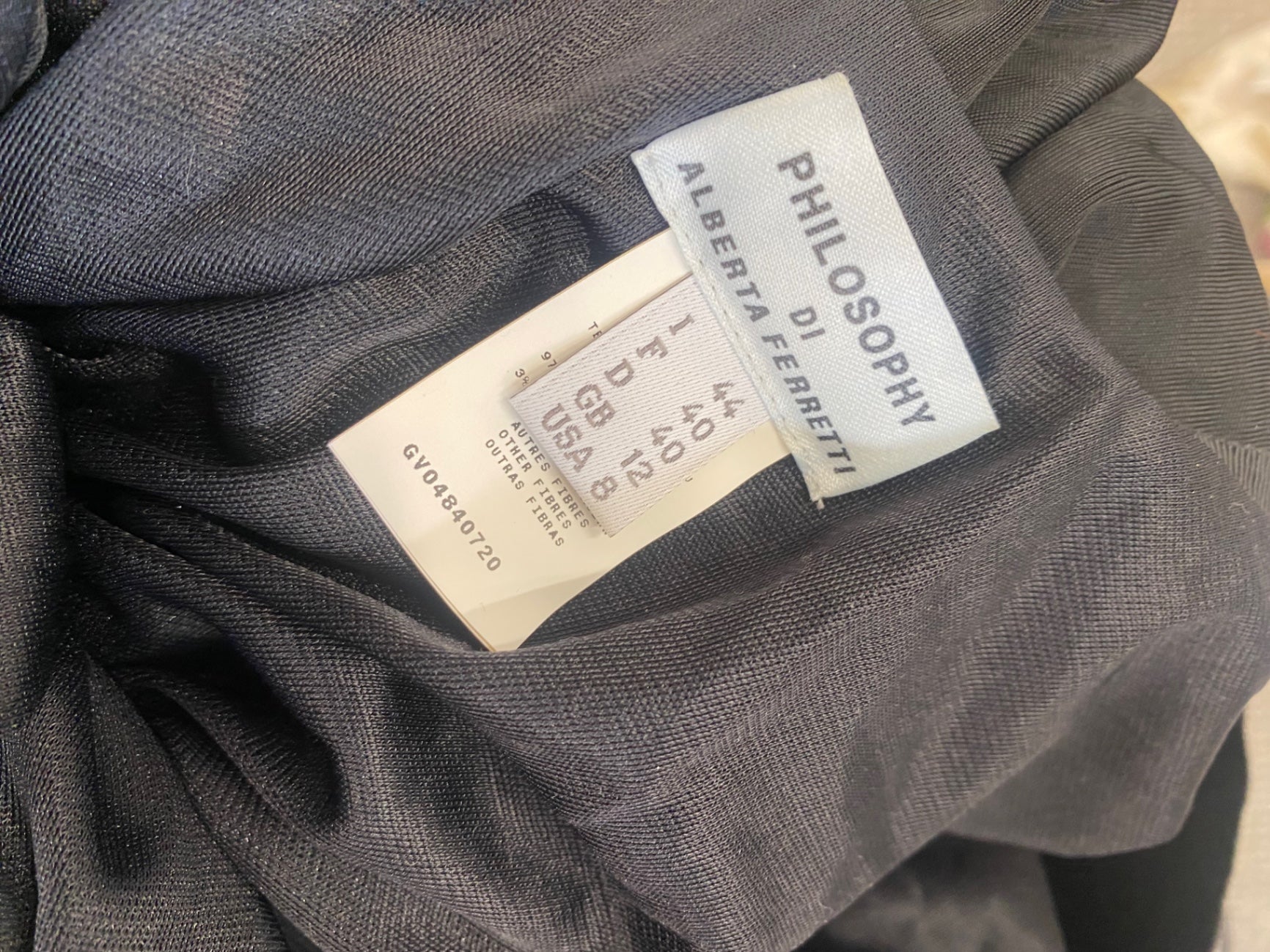 Fabulous Y2K Philosophy Di Alberta Ferretti Dress UK12 Black Party dress GM143