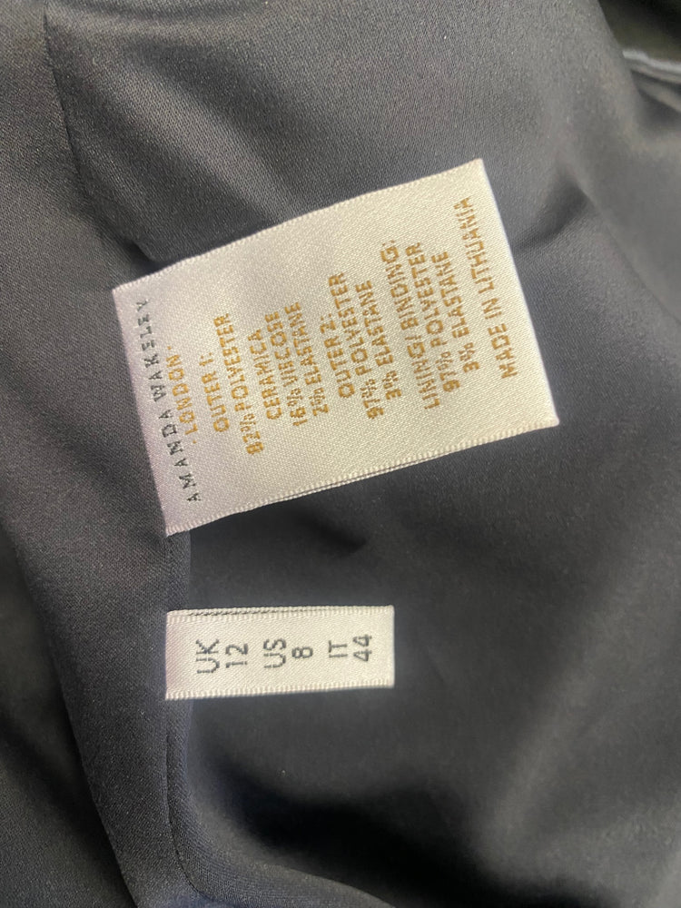 Fabulous Amanda Wakley Formal events Dress UK12 Navy & Black GM143