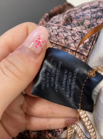 Fabulous I.am.gia Trousers UK M Brown snakeprint faux leather GM143