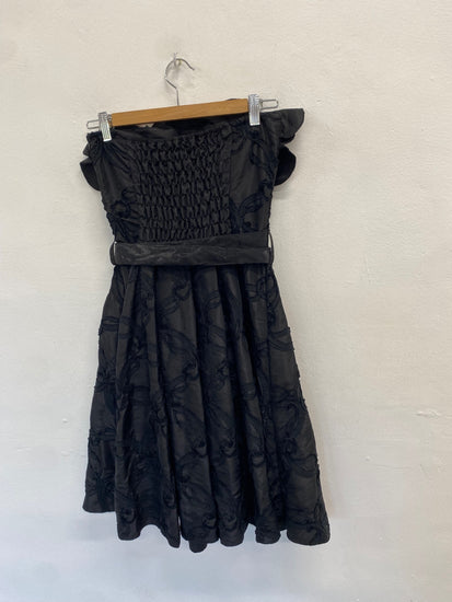 Fabulous Rinascimento bandeau Dress UK 12 Black flower detail GM143