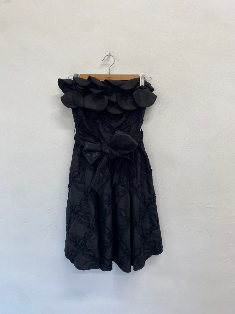 Fabulous Rinascimento bandeau Dress UK 12 Black flower detail GM143