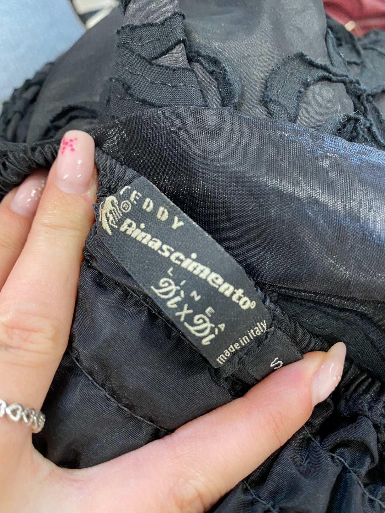 Fabulous Rinascimento bandeau Dress UK 12 Black flower detail GM143