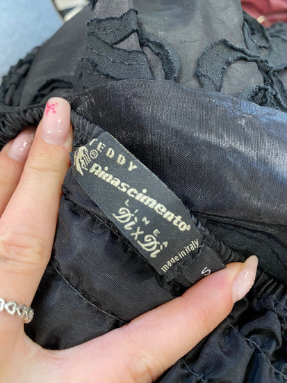 Fabulous Rinascimento bandeau Dress UK 12 Black flower detail GM143