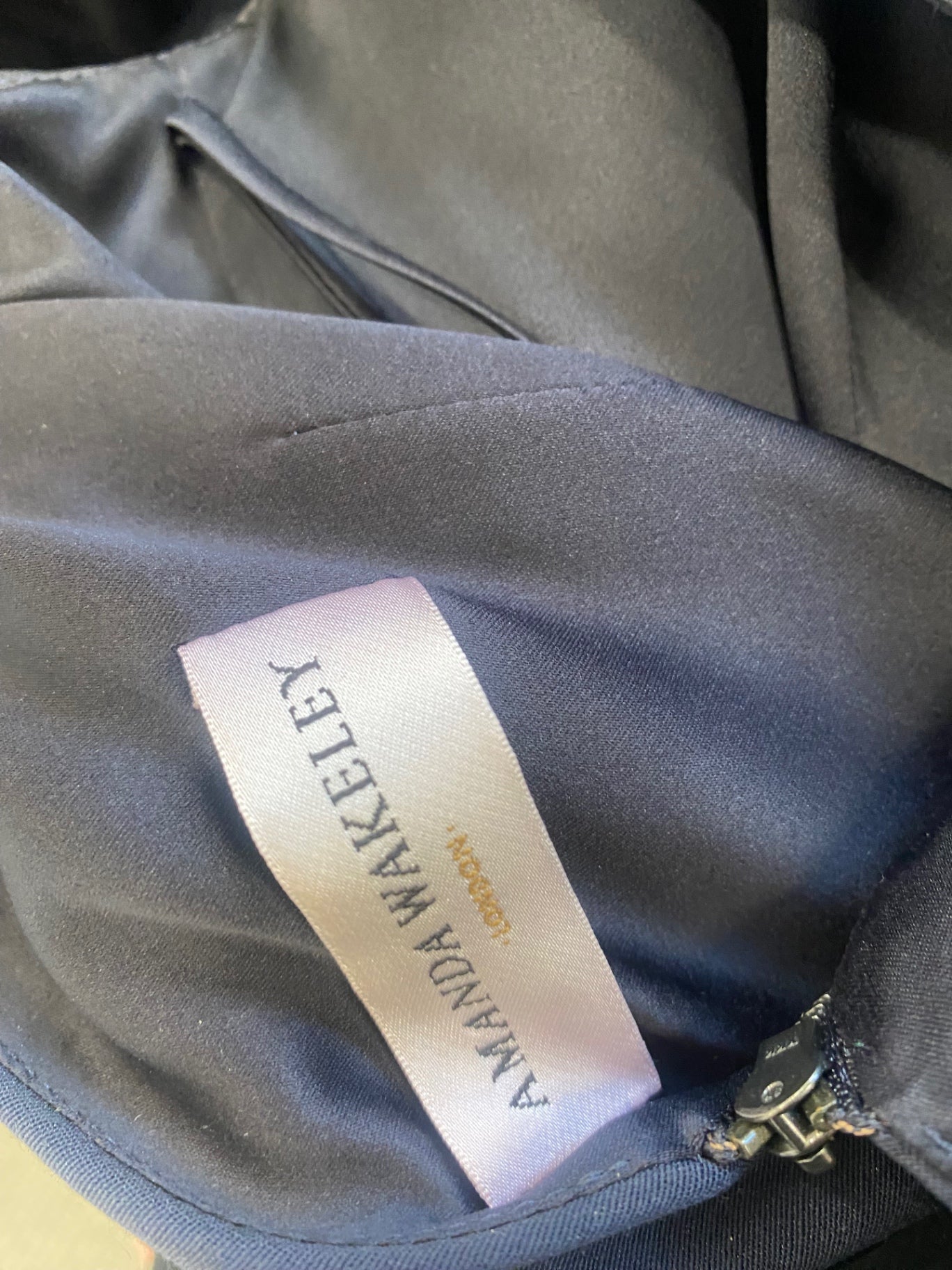 Fabulous Amanda Wakley Formal events Dress UK12 Navy & Black GM143