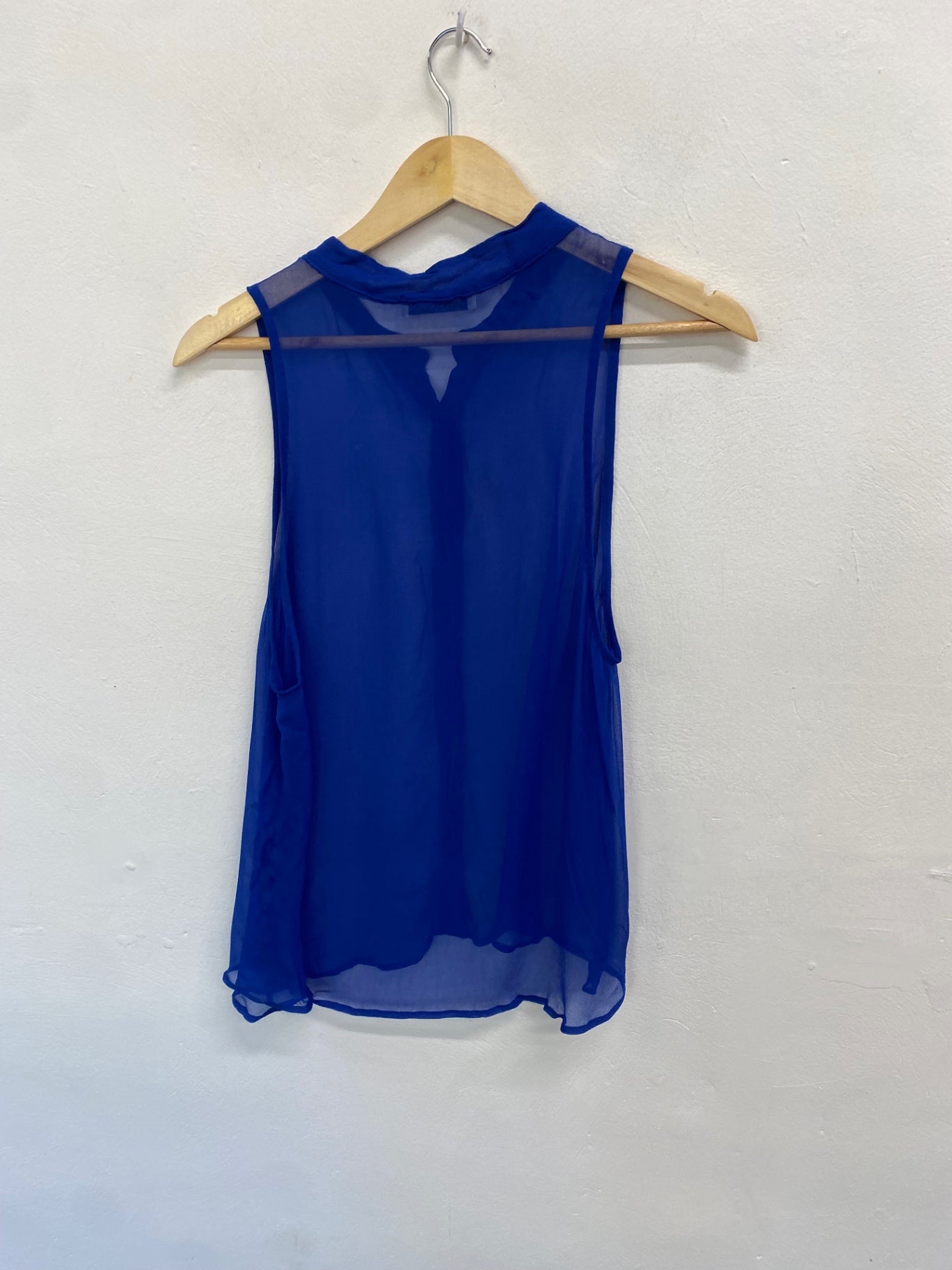 Fabulous SAM&LAVI Blouse UK L Blue silk GM143