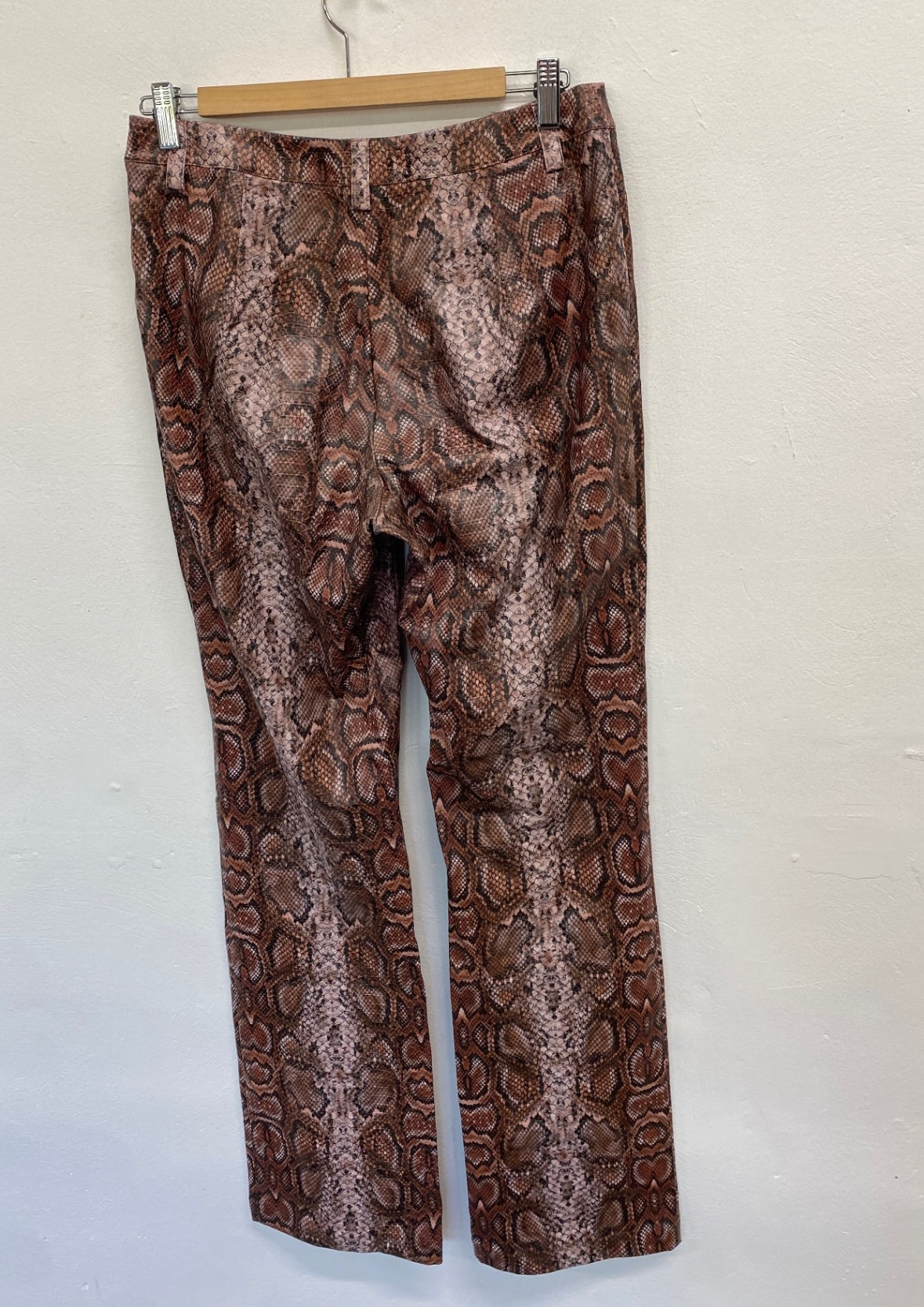 Fabulous I.am.gia Trousers UK M Brown snakeprint faux leather GM143