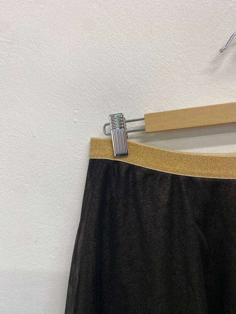 Fabulous Petit bateau Skirt UK XS Black gold metallic mesh alternative GM143