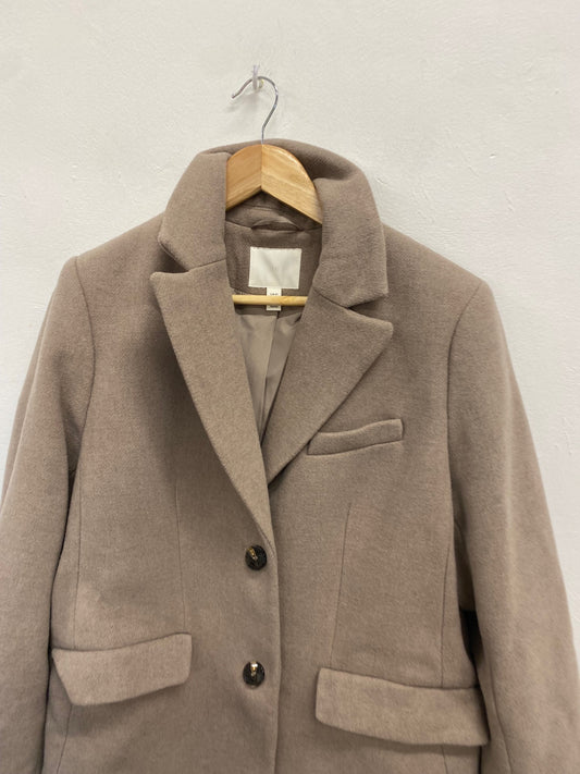 Fabulous H&M Longline dress jacket UK 12 Beige Wool blend GM143