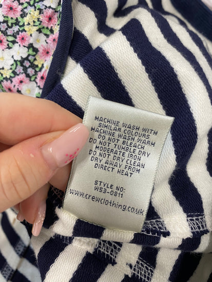 Fabulous Crew clothing company Blazer UK 12 Navy striped GM143