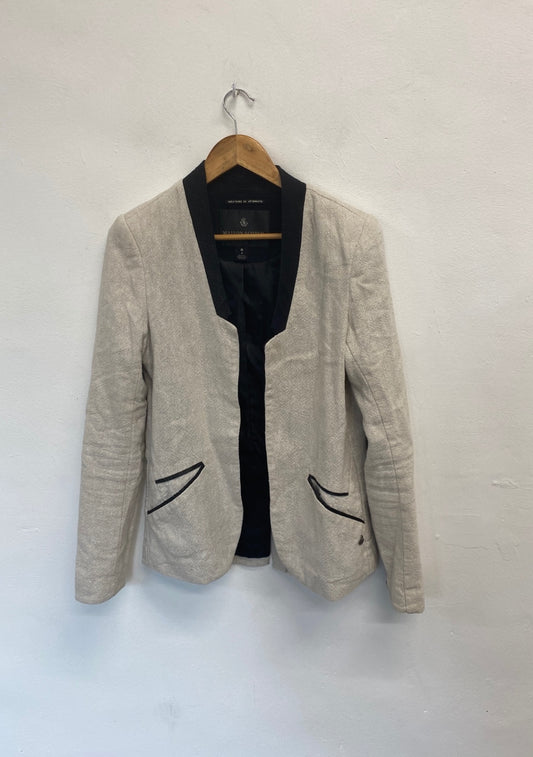 Fabulous Maison Scotch Blazer UK 12 Beige and Black GM143