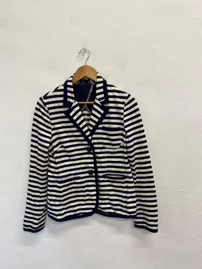 Fabulous Crew clothing company Blazer UK 12 Navy striped GM143