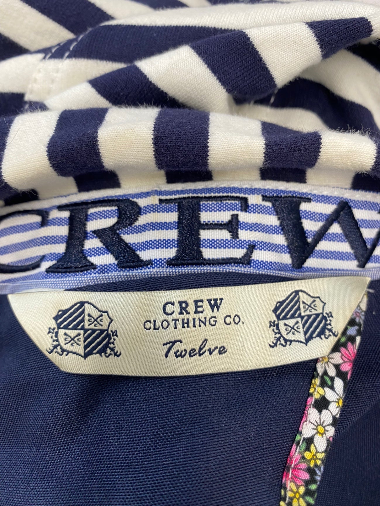 Fabulous Crew clothing company Blazer UK 12 Navy striped GM143