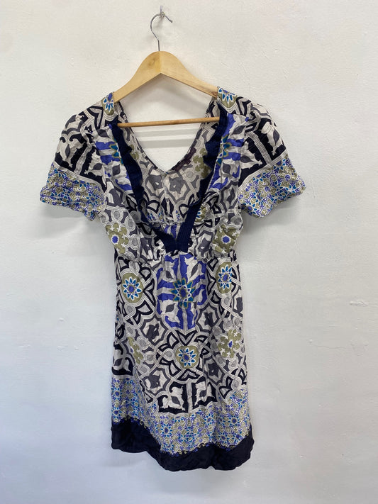 Fabulous Halebob Dress silk UK L Multicolor geometric GM143