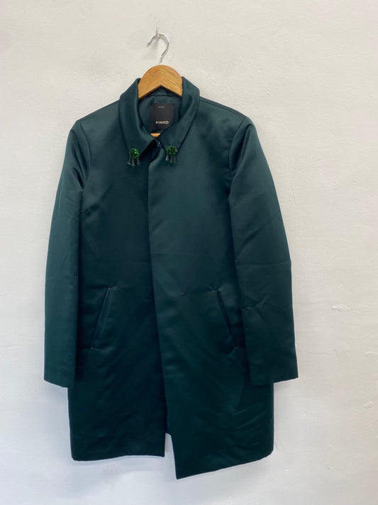 Fabulous PINKO Dress jacket UK 12 Dark Green diamante GM143