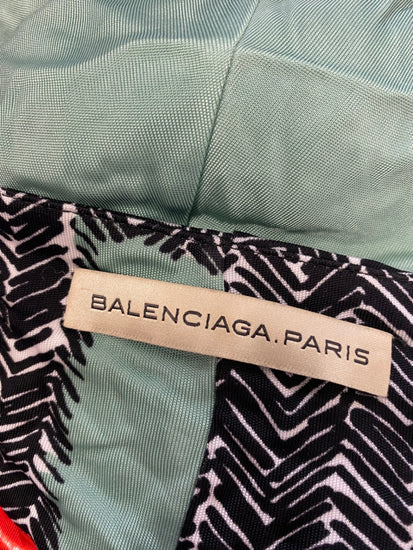 Fabulous BALENCIAGA PARIS Dress UK 12 Red black abstract GM143