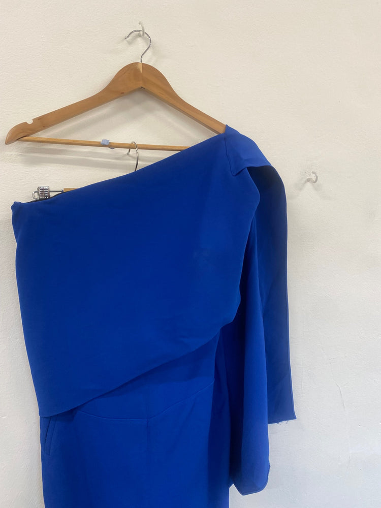 Fabulous Roland Mouret Draped corset Jumpsuit Uk14 Blue GM143