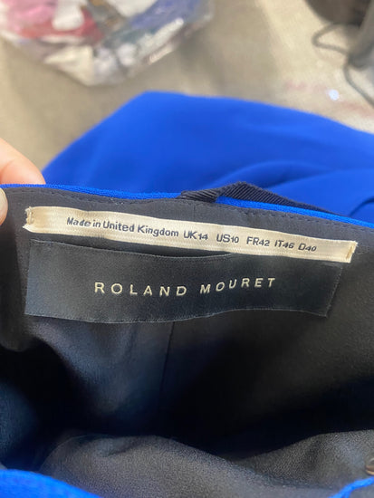 Fabulous Roland Mouret Draped corset Jumpsuit Uk14 Blue GM143