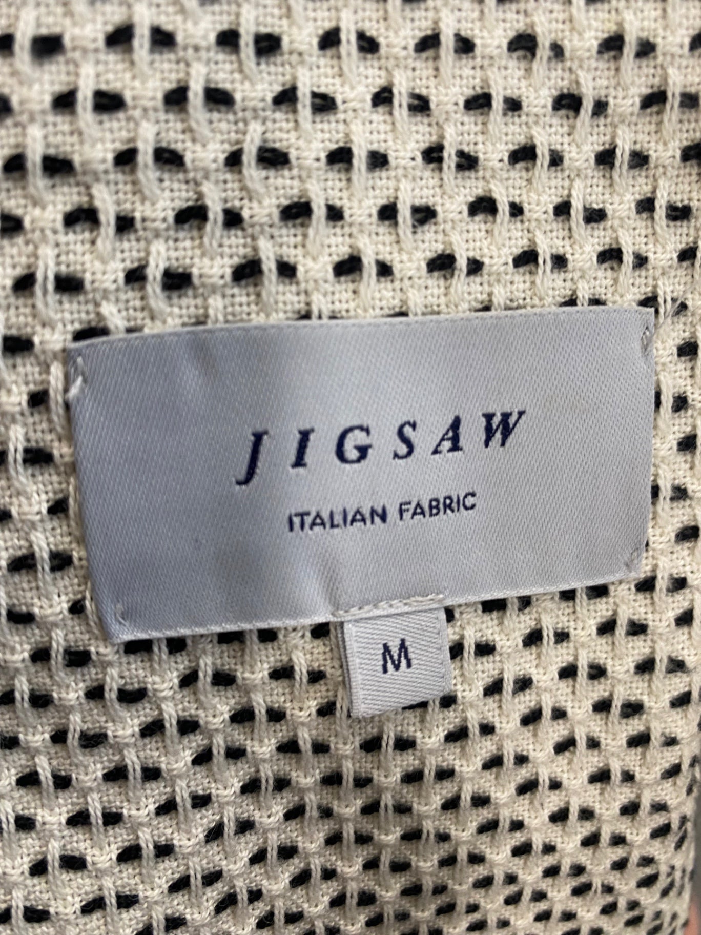 Fabulous Jigsaw pattern Coat UkM Black & cream Duster GM143