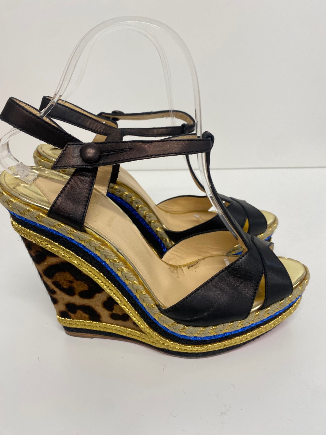 Fabulous Christian Louboutin Trotolitia 140 Wedge Sandals Uk7 Leopard GM143