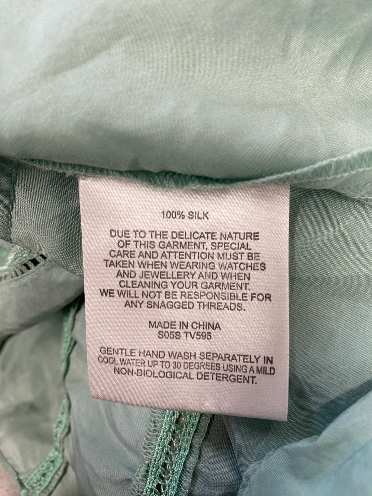 Fabulous Whistles Cami UK 14 Green broderie silk GM143