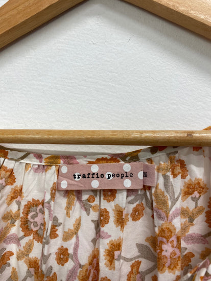 Fabulous Traffic People Dress UK M Orange floral Woodstock GM143