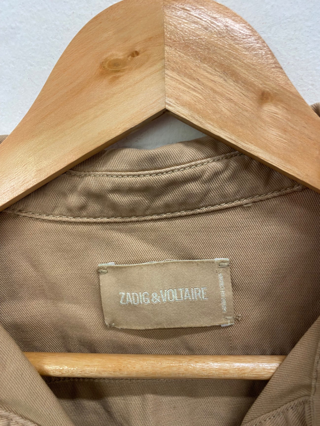 Fabulous Zadig & Voltaire Shirt Dress UK 12 Beige studded GM143