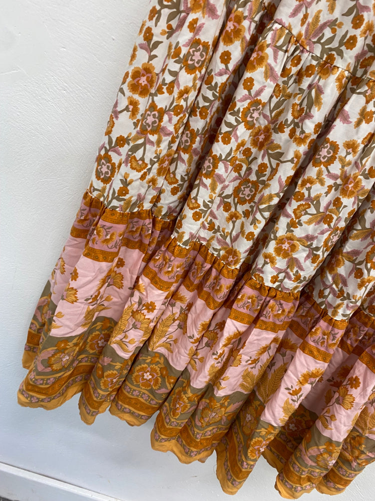 Fabulous Traffic People Dress UK M Orange floral Woodstock GM143