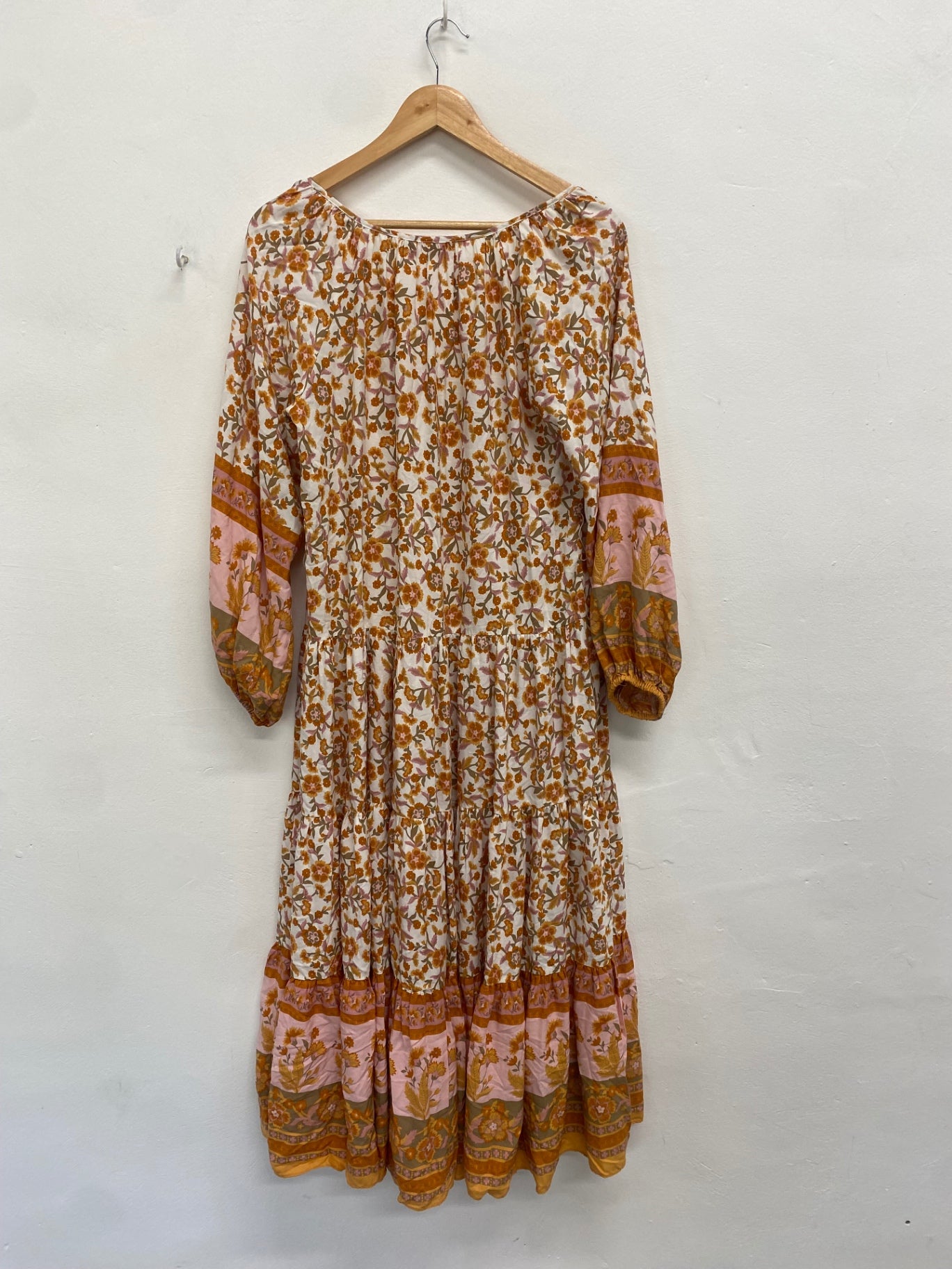 Fabulous Traffic People Dress UK M Orange floral Woodstock GM143