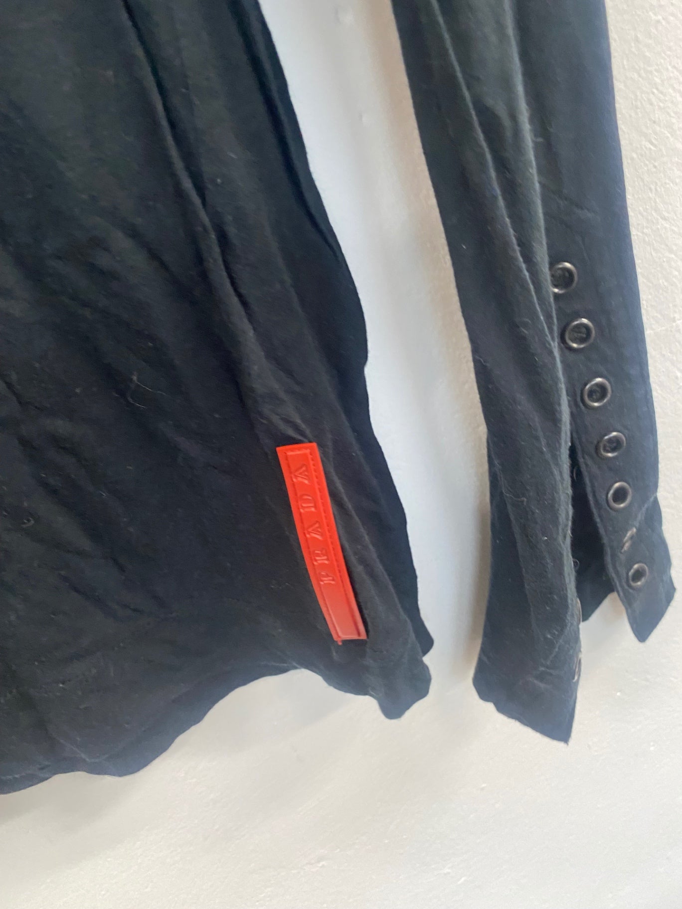 Fabulous Vintage Y2K alternative punk Prada Top UkM Black GM143
