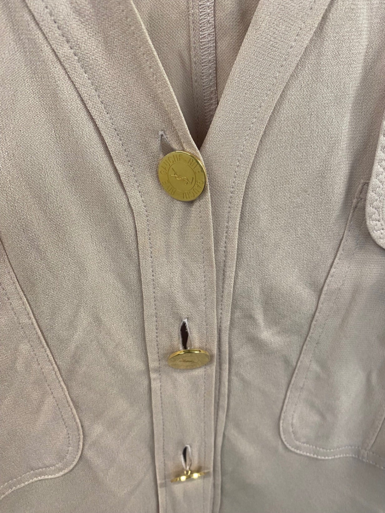Fabulous Rare Vintage 2003 Yves Saint Laurent Top UkM Beige Tom Ford era GM143