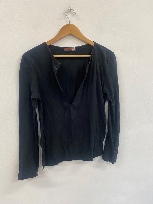 Fabulous Vintage Y2K alternative punk Prada Top UkM Black GM143